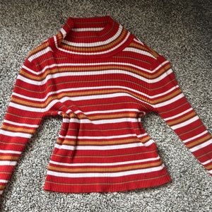 Striped Turtle Neck